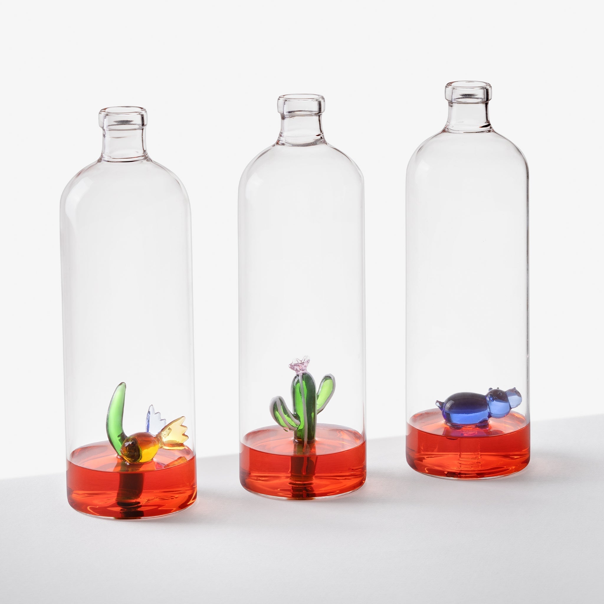 Yeşil Kaktüs Figürlü Tıpalı Cam Şişe