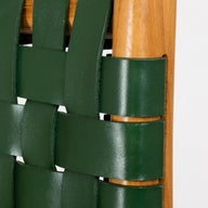 Yeşil Örgü Deri Oturumlu Naturel Renk Teak Bistro Sandalye Y.65cm-Artika Design-NowShopFun