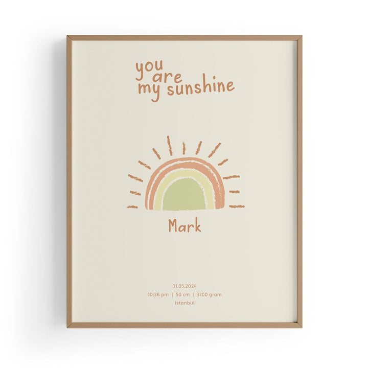 You Are My Sunshine Çocuk Odası Tablo-Baskı-ODA.products-30 x 40 cm-Ahşap-NowShopFun