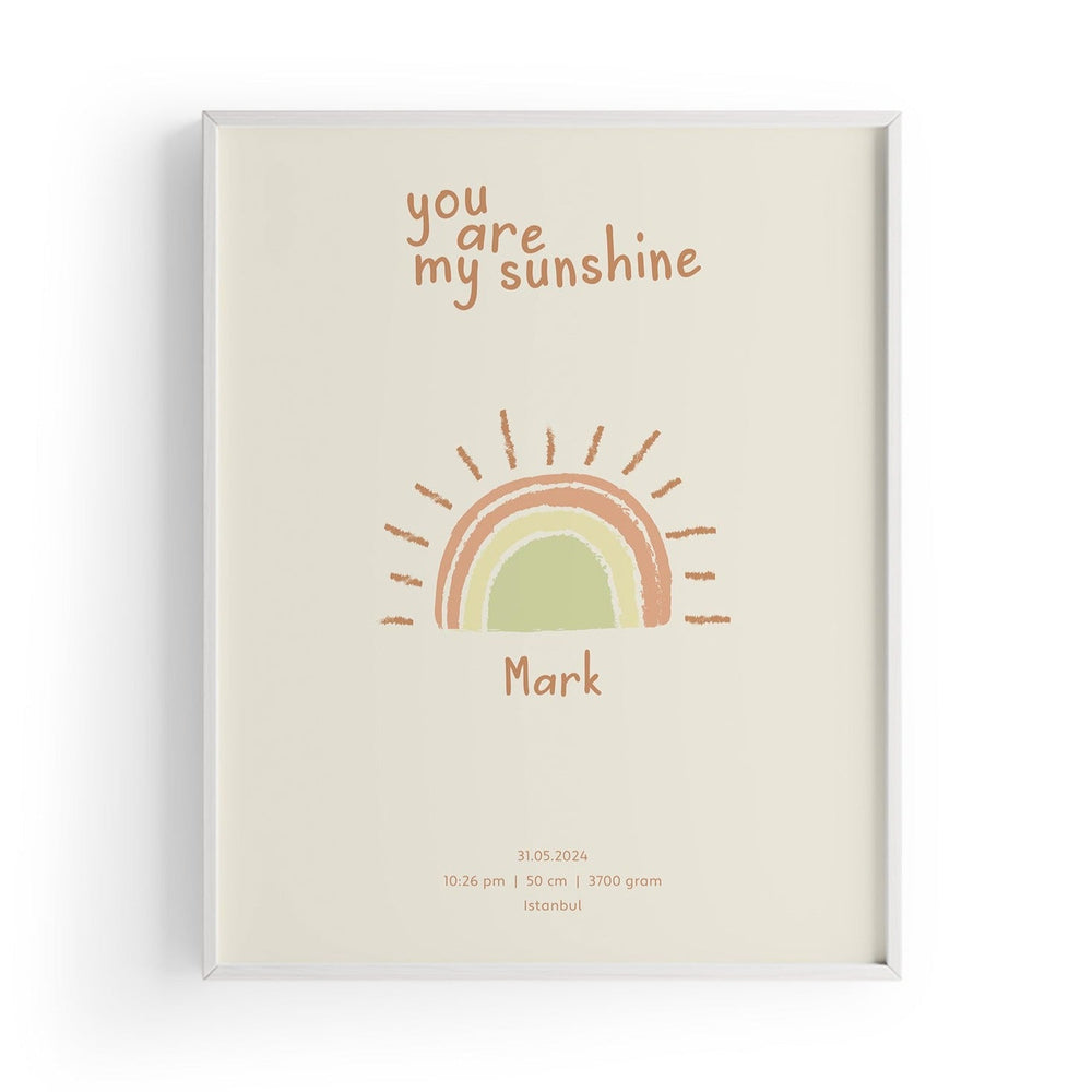 You Are My Sunshine Çocuk Odası Tablo-Baskı-ODA.products-30 x 40 cm-Beyaz-NowShopFun