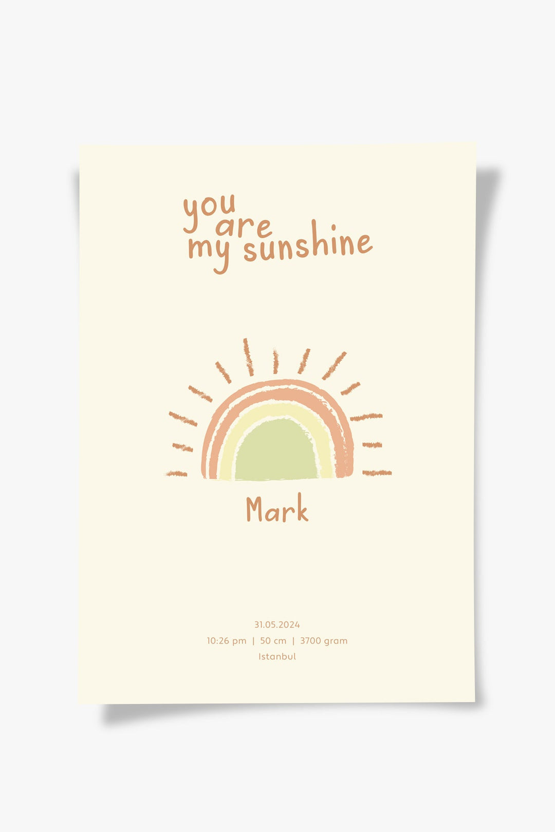 You Are My Sunshine Çocuk Odası Tablo-Baskı-ODA.products-30 x 40 cm-Çerçevesiz-NowShopFun