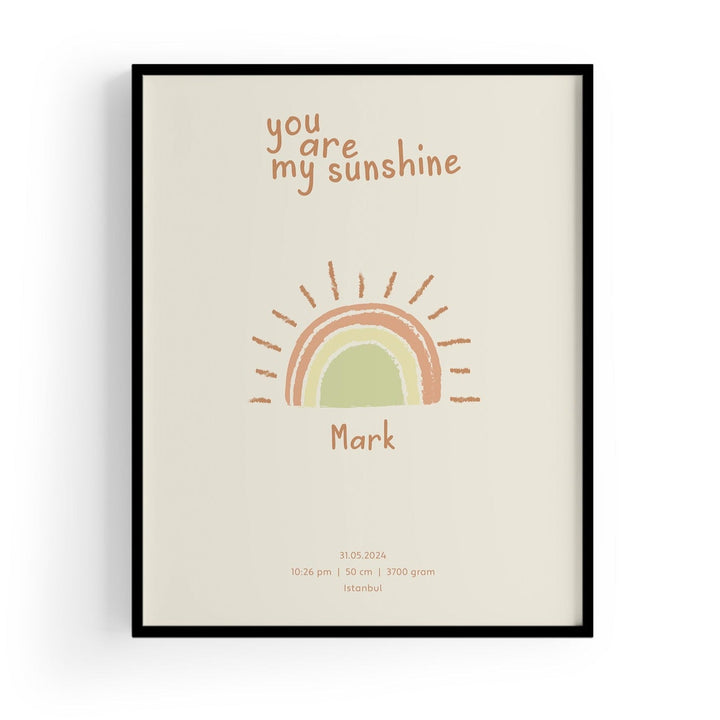 You Are My Sunshine Çocuk Odası Tablo-Baskı-ODA.products-30 x 40 cm-Siyah-NowShopFun