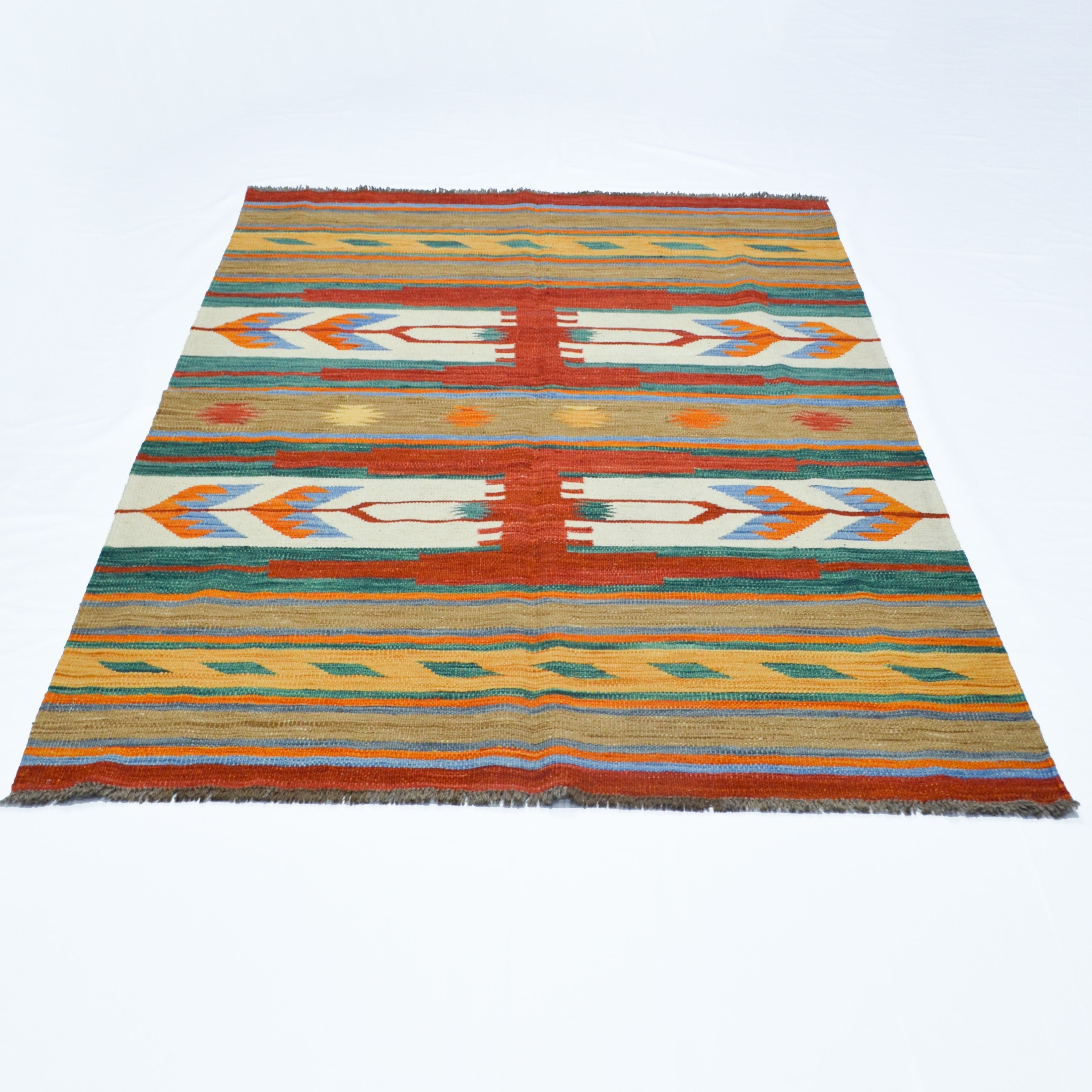 Yünden El Dokuma Afgan Kilimi 150x200 cm-Kilim & Halı-KilimCo-NowShopFun