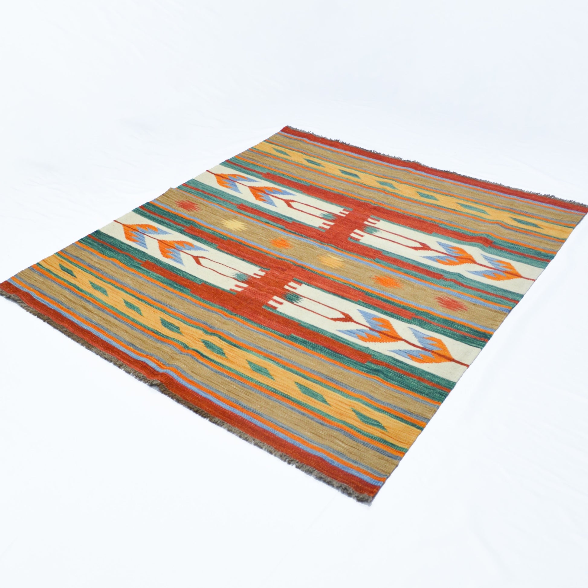 Yünden El Dokuma Afgan Kilimi 150x200 cm-Kilim & Halı-KilimCo-NowShopFun