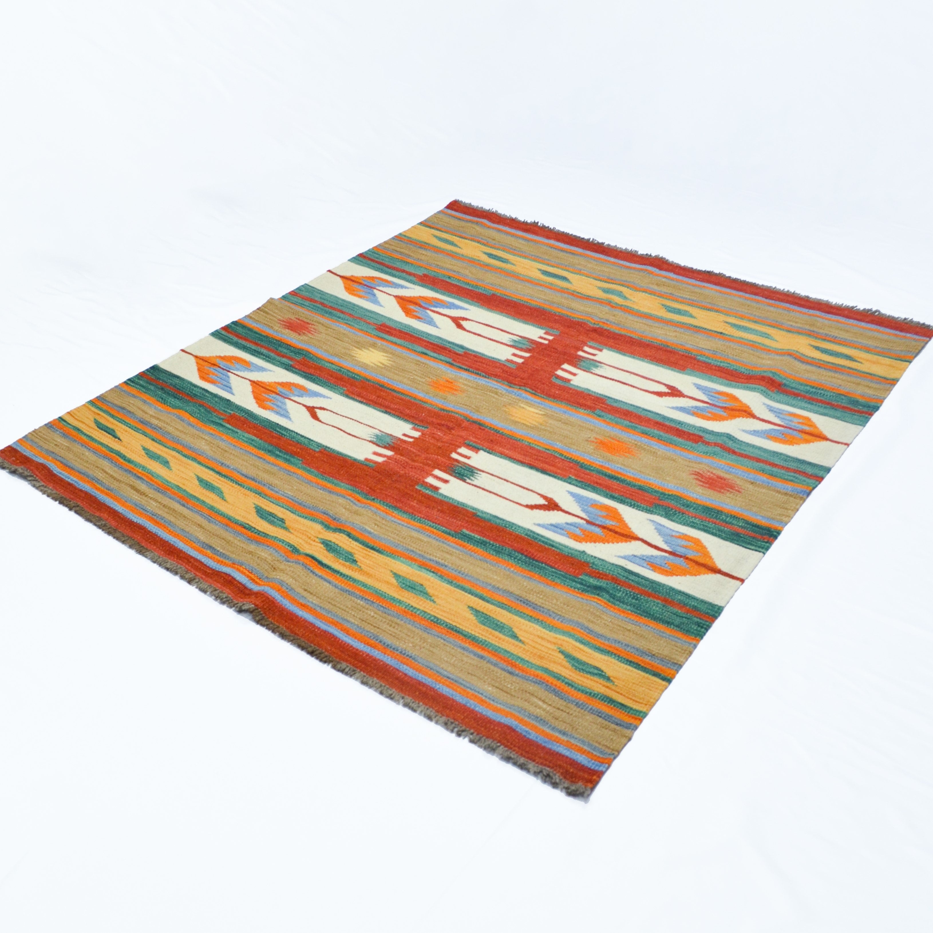 Yünden El Dokuma Afgan Kilimi 150x200 cm-Kilim & Halı-KilimCo-NowShopFun