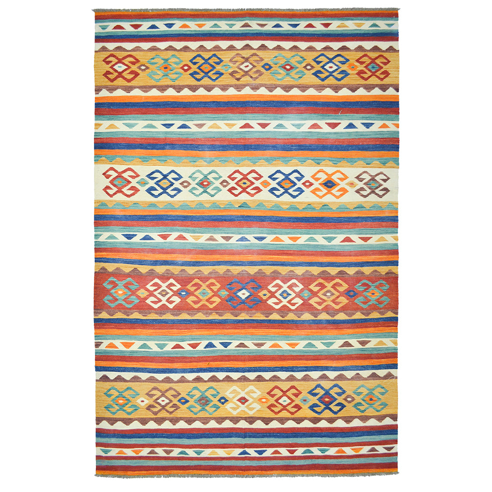 Yünden El Dokuma Afgan Kilimi 200x306 cm-Kilim & Halı-KilimCo-NowShopFun