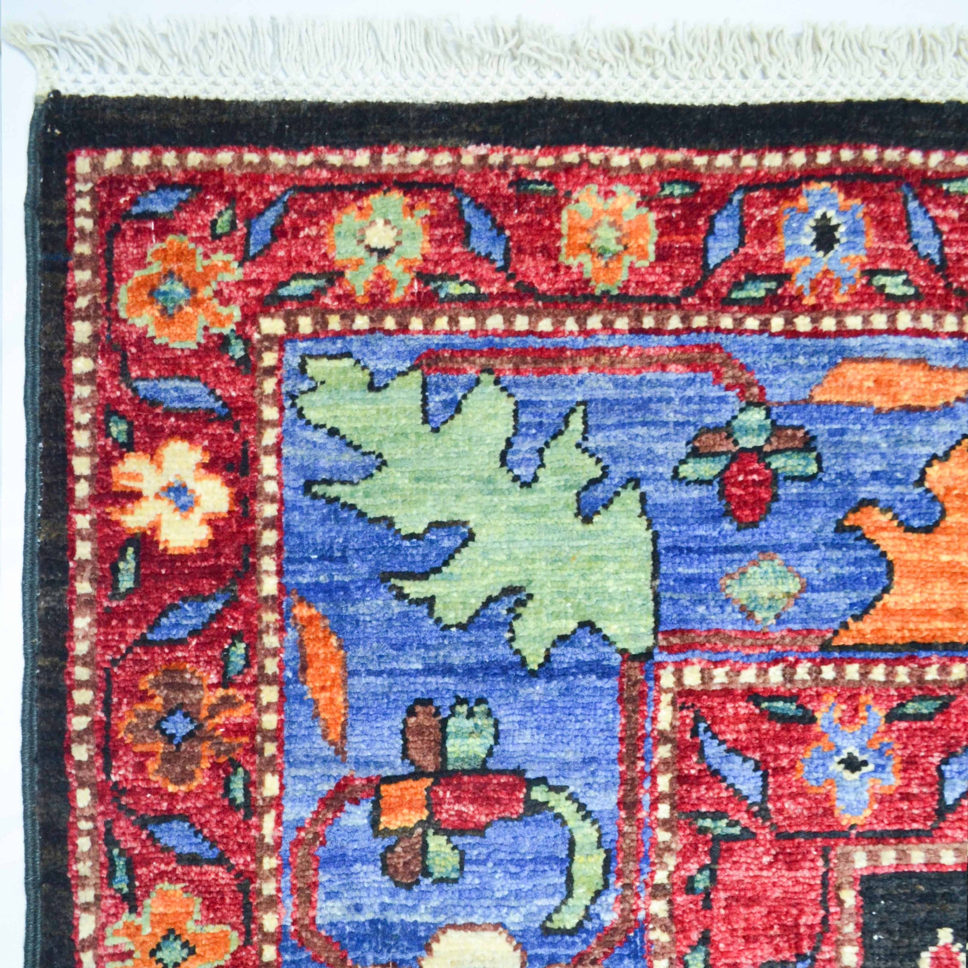 Yünden El Dokuma Hayat Ağacı Motifli Afgan Halısı 147x179 cm-Kilim & Halı-KilimCo-NowShopFun