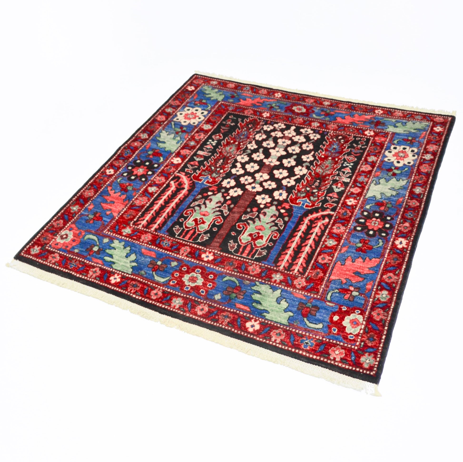 Yünden El Dokuma Hayat Ağacı Motifli Afgan Halısı 147x179 cm-Kilim & Halı-KilimCo-NowShopFun