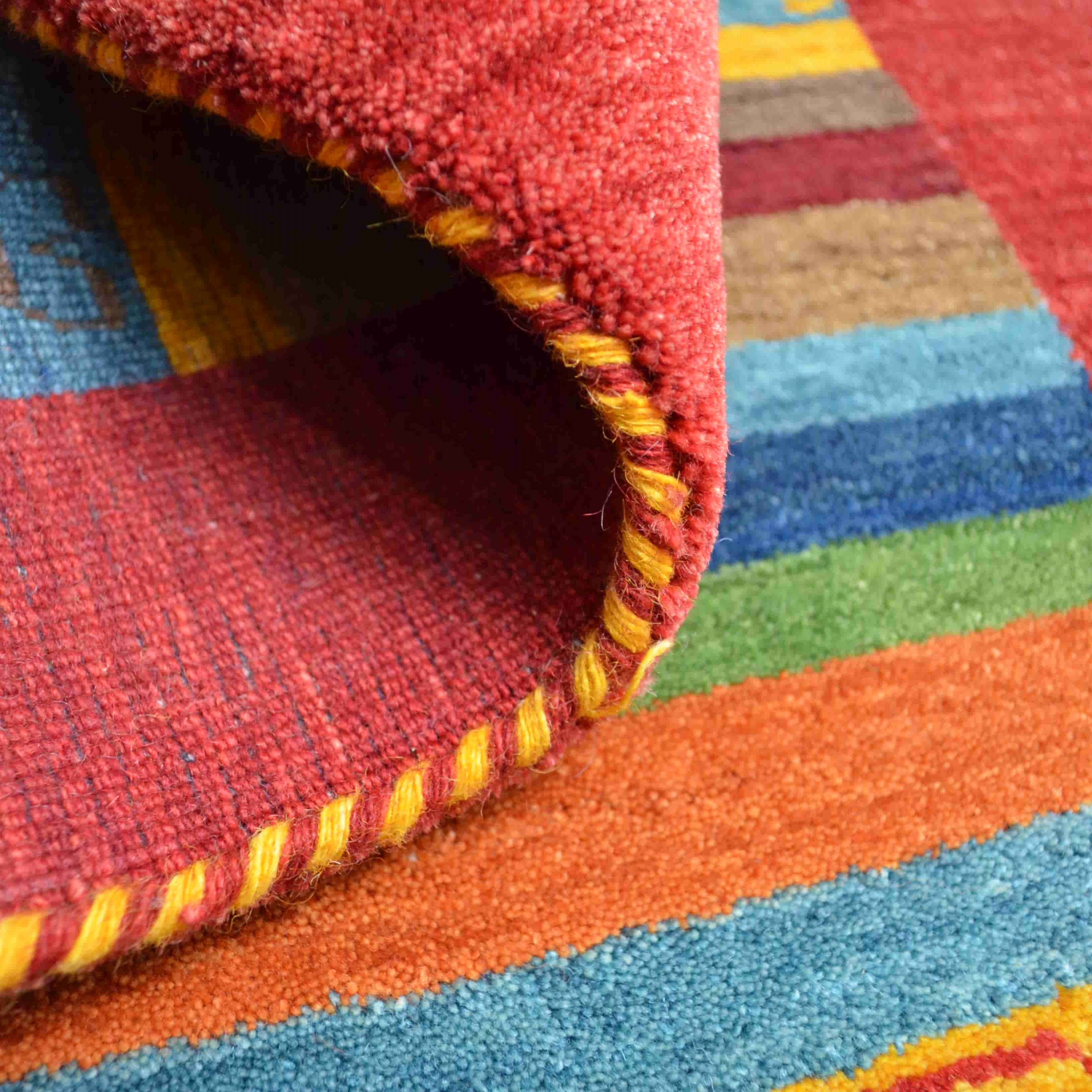 Yünden El Dokuma Tribal Halı-Kilim & Halı-KilimCo-60x90 cm-Kırmızı-NowShopFun