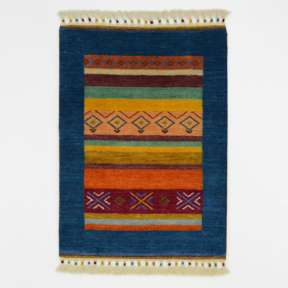 Yünden El Dokuma Tribal Halı-Kilim & Halı-KilimCo-60x90 cm-İndigo-NowShopFun