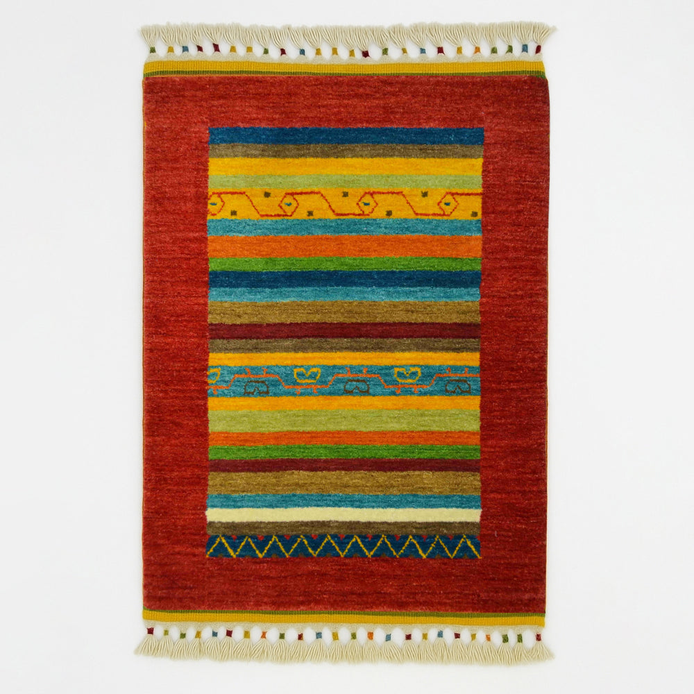 Yünden El Dokuma Tribal Halı-Kilim & Halı-KilimCo-60x90 cm-Kırmızı-NowShopFun