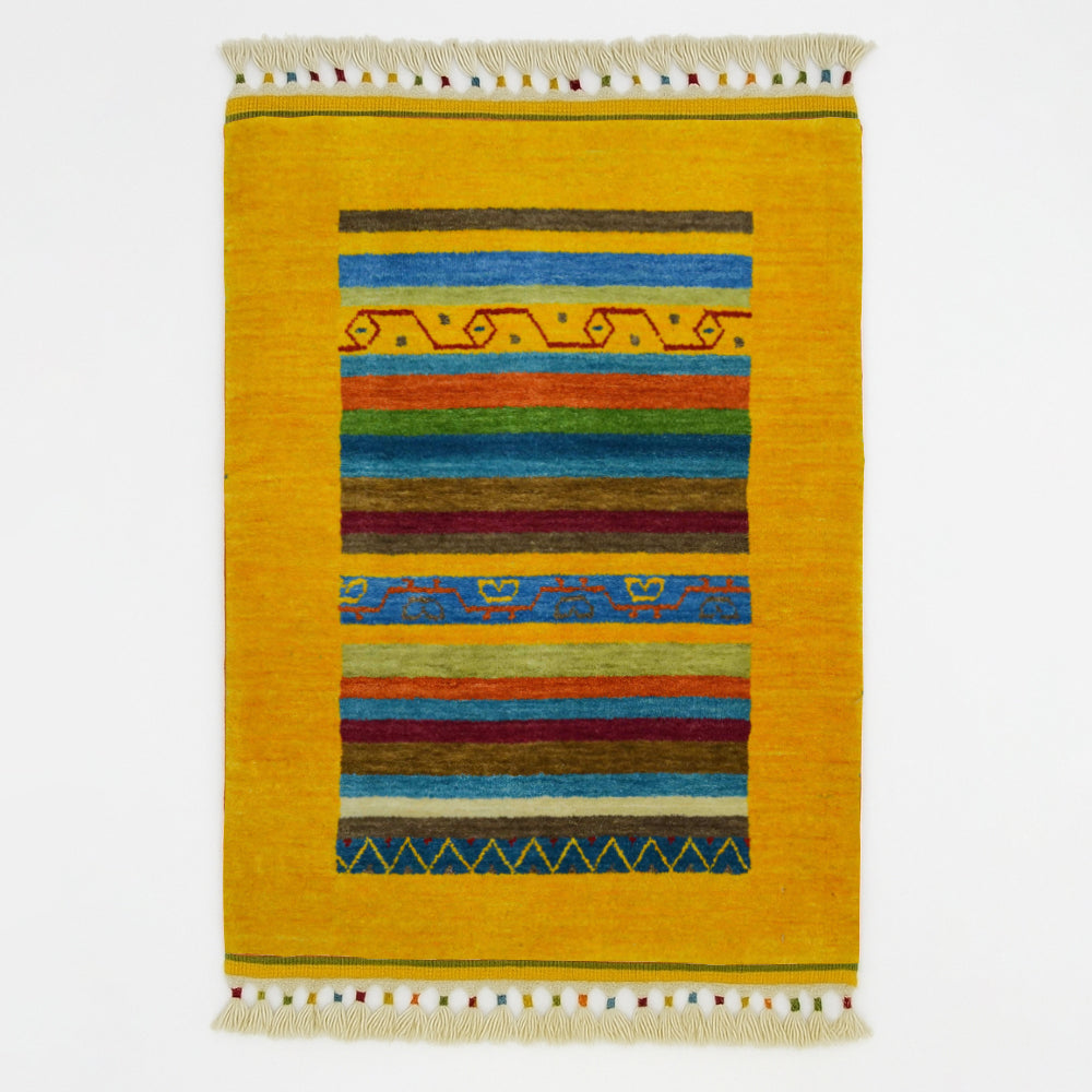 Yünden El Dokuma Tribal Halı-Kilim & Halı-KilimCo-60x90 cm-Sarı-NowShopFun