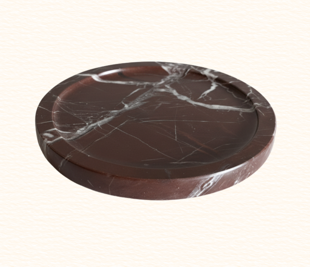 Yuvarlak Tepsi-Tepsi-Bej Marble & Design-15 cm Ø-Elazığ Vişne-NowShopFun