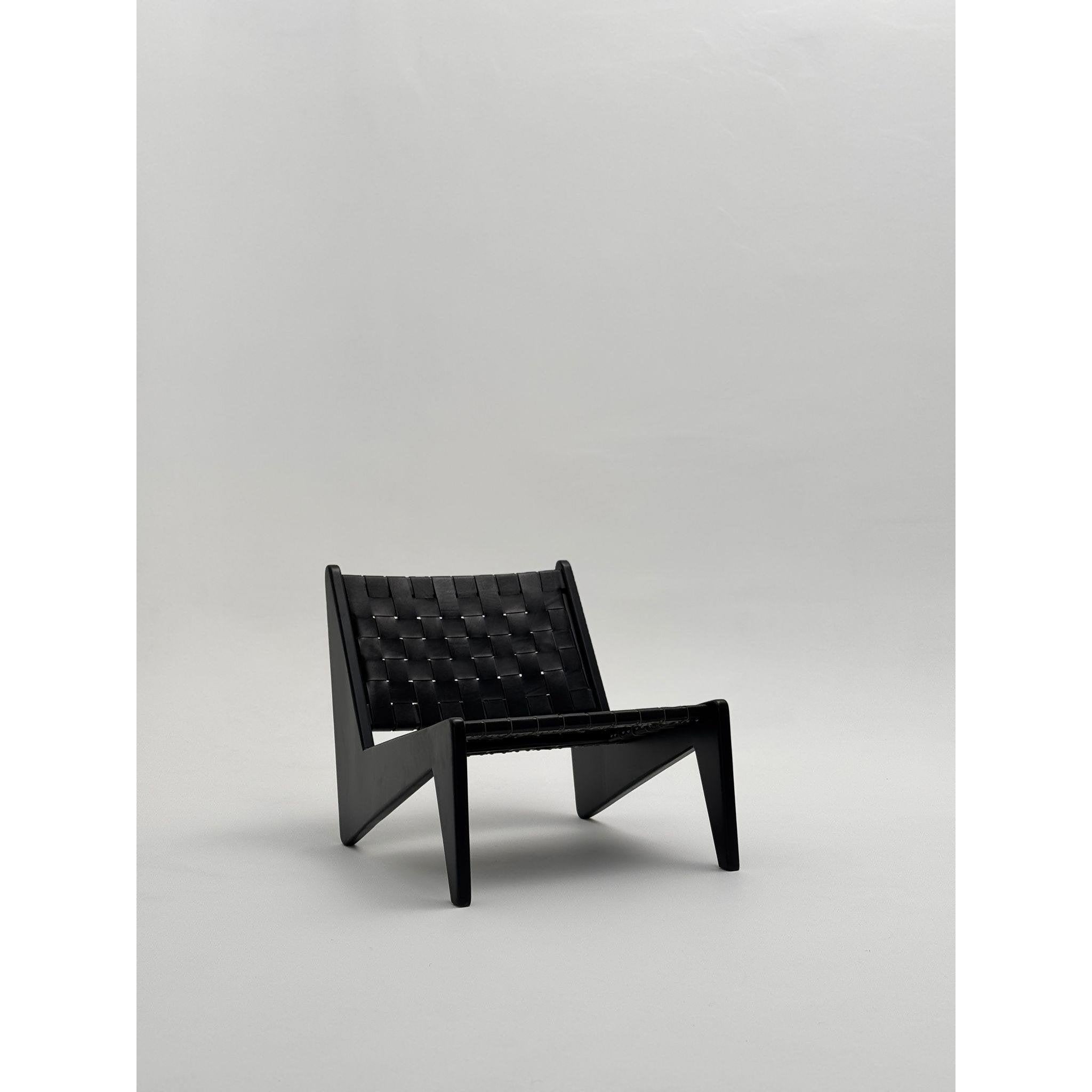 Z Örgü Siyah Deri Berjer