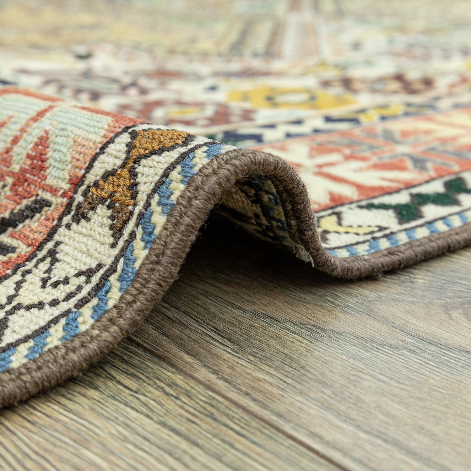 Zahedan Etnik Tasarımlı İpek Kilim 124X217 Cm