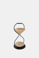 Zaman Masif Meşe Metal Detaylı Yan Sehpa-Yan Sehpa-Muuf-Siyah-NowShopFun