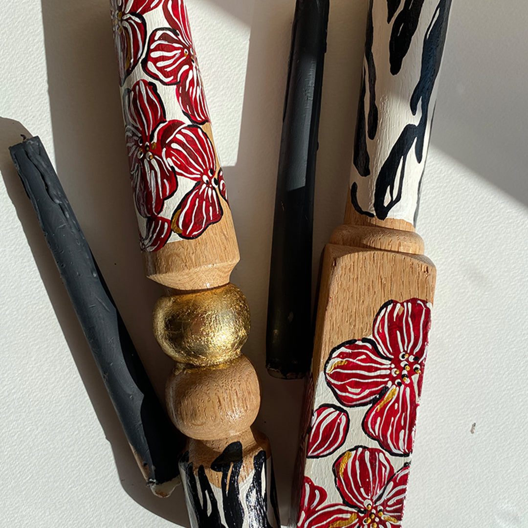 Zebra İkili Şamdan Set
