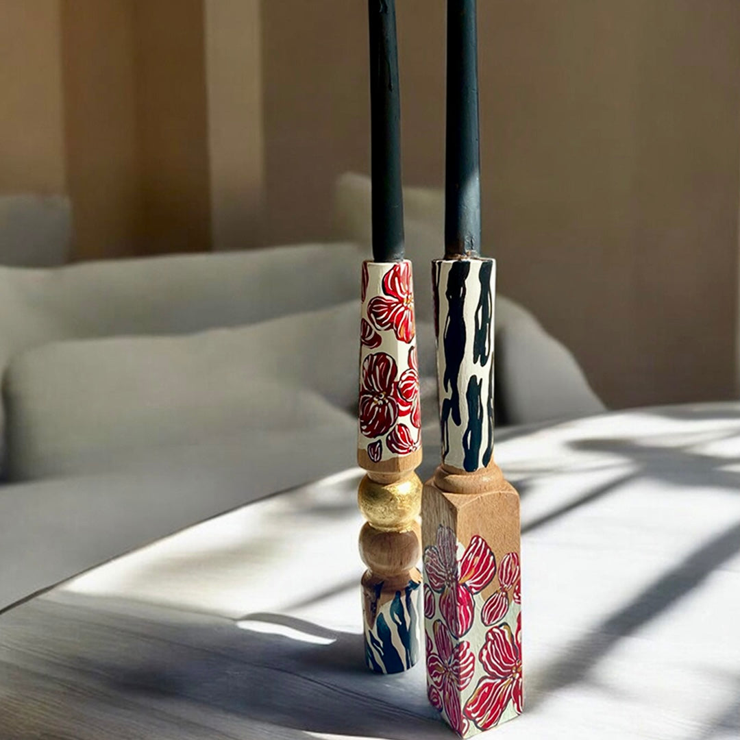 Zebra İkili Şamdan Set