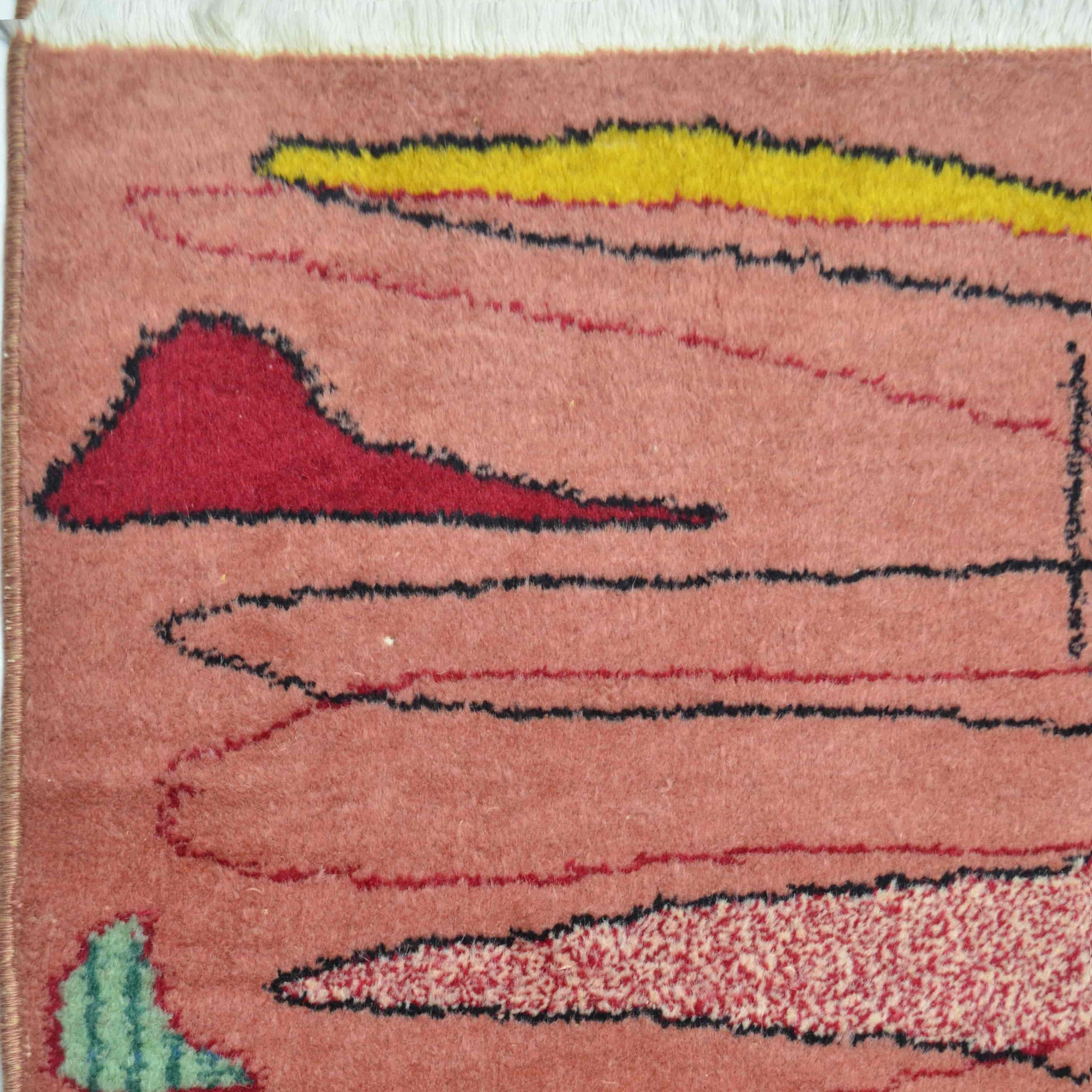 Zeki Müren Tasarımı Pembe Renk Retro Isparta Halısı 123x211 cm-Kilim & Halı-KilimCo-NowShopFun