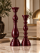 Zeon Premium Bordo Şamdan Seti 30-37 cm