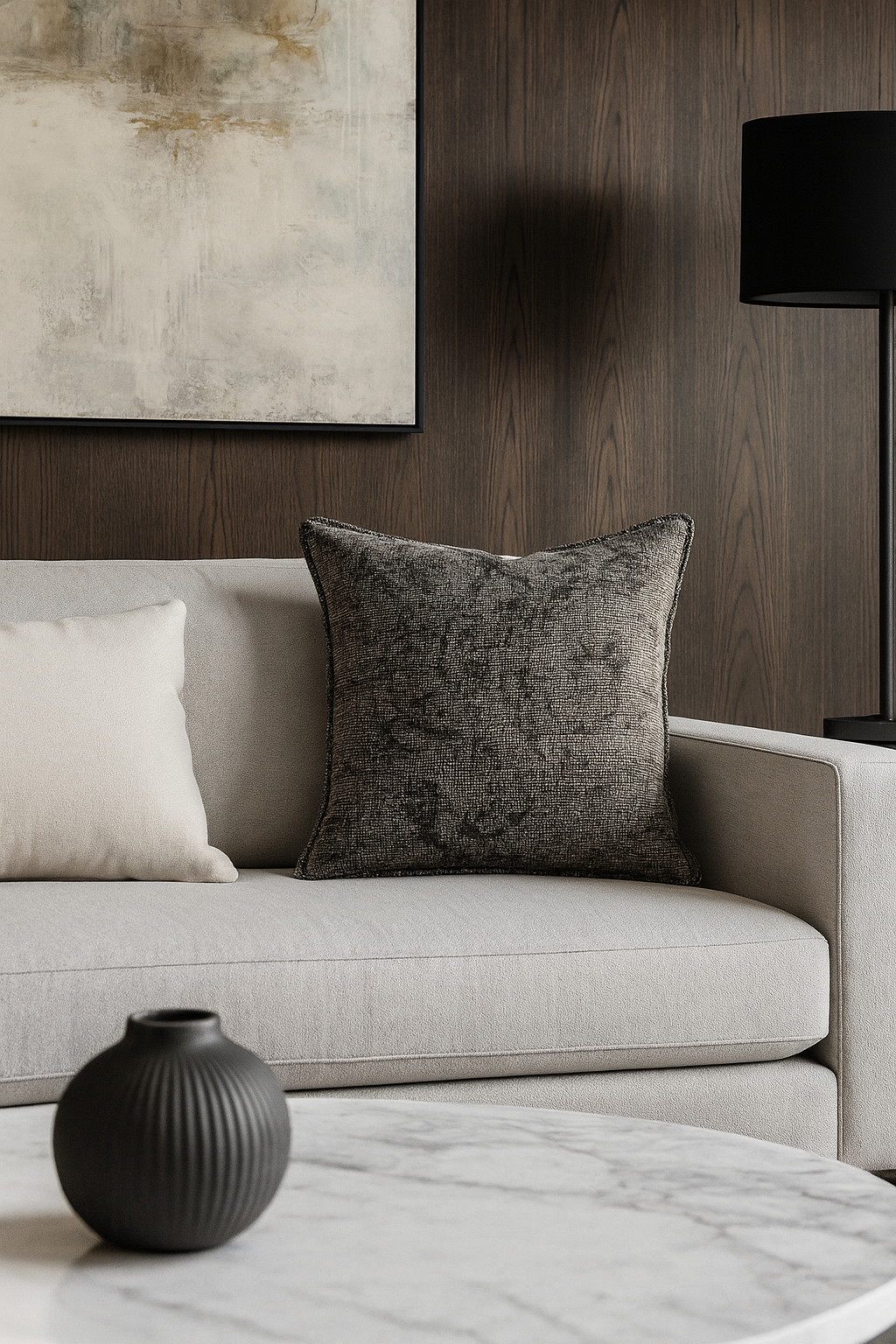 Zeugma Gri Şal Desen Kırlent