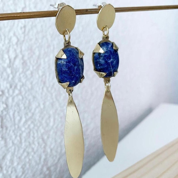 Zeytin Küpe - Lapis Lazuli Taşlı-Unique Jewel Studio-nowshopfun