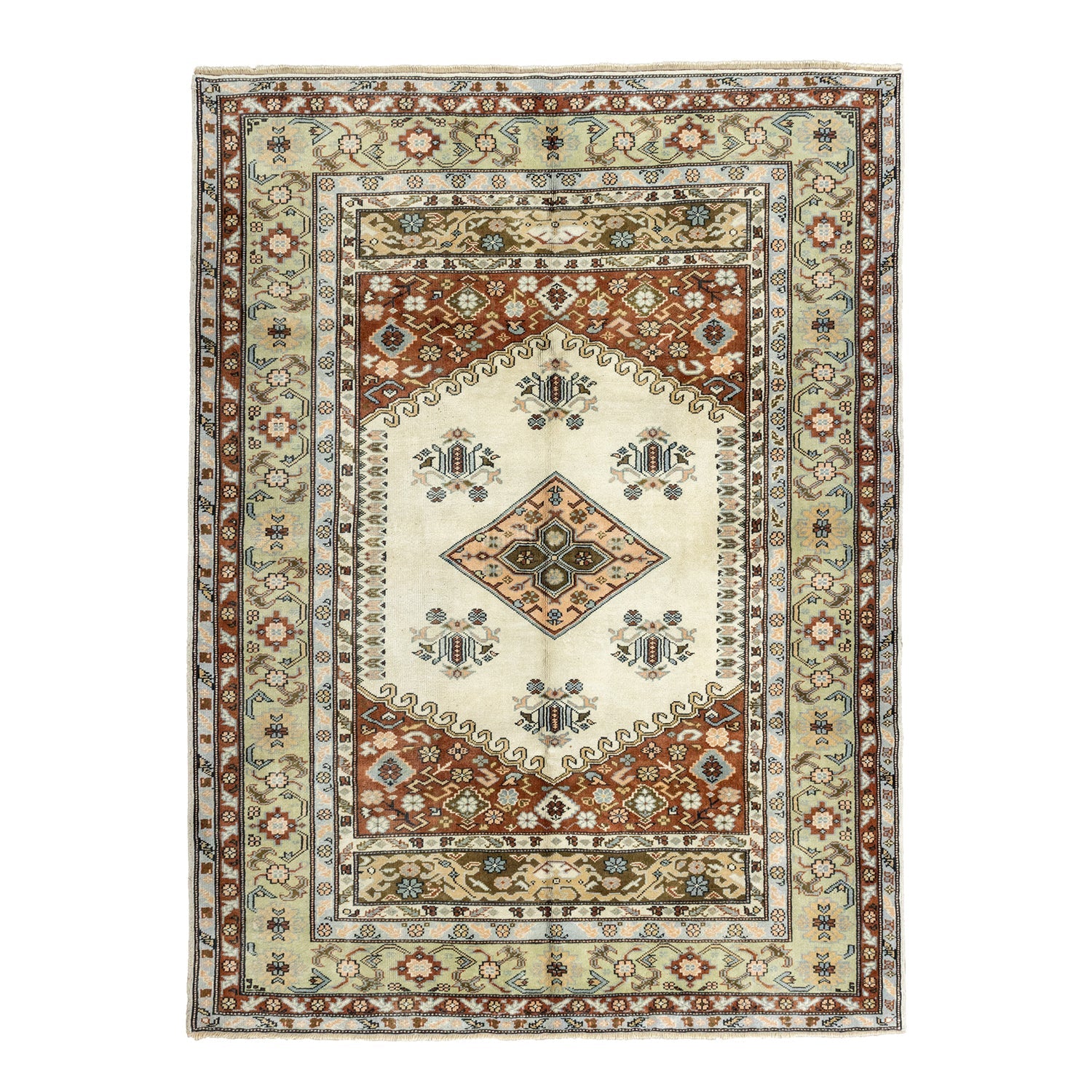 Zhupar Etnik Desenli El Dokuma Milas Halısı 168x226 cm