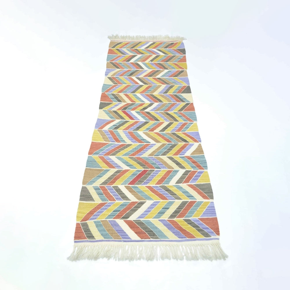 Zikzak Desenli El Dokuma Uşak Kilim Yolluk