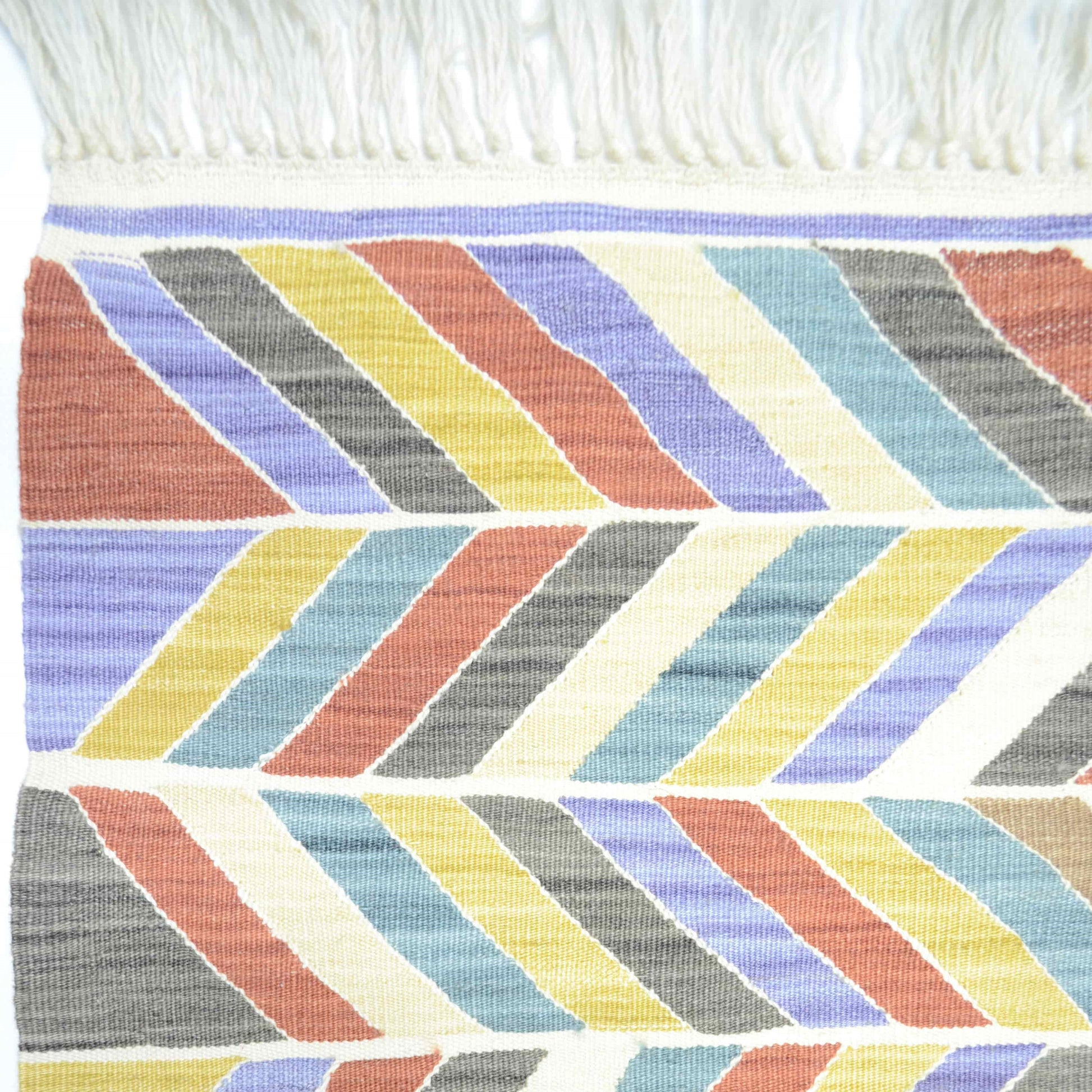 Zikzak Desenli El Dokuma Uşak Kilim Yolluk