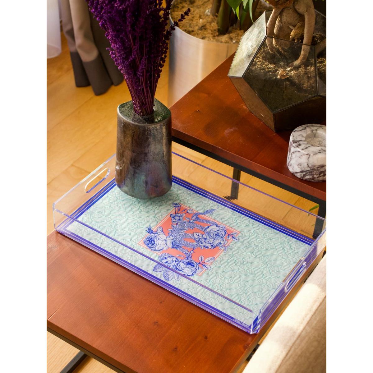 Akrilik Tepsi Mor Oblik