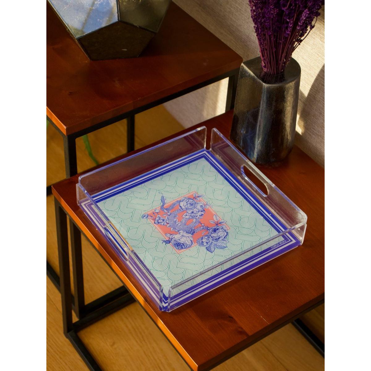 Akrilik Tepsi Mor Oblik