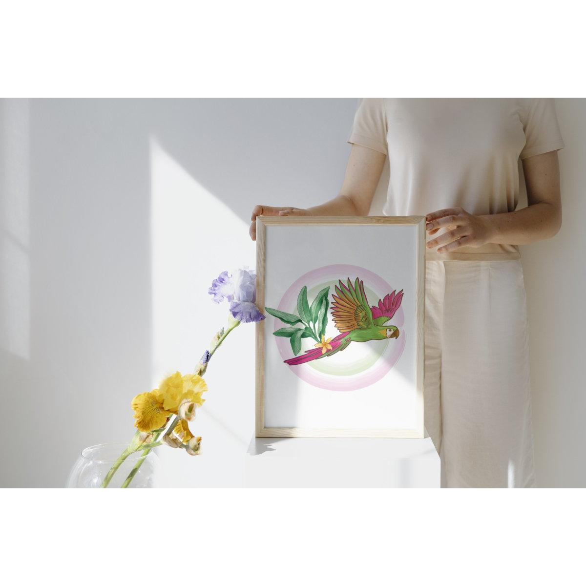 Animal Papağan Çerçeveli Tablo