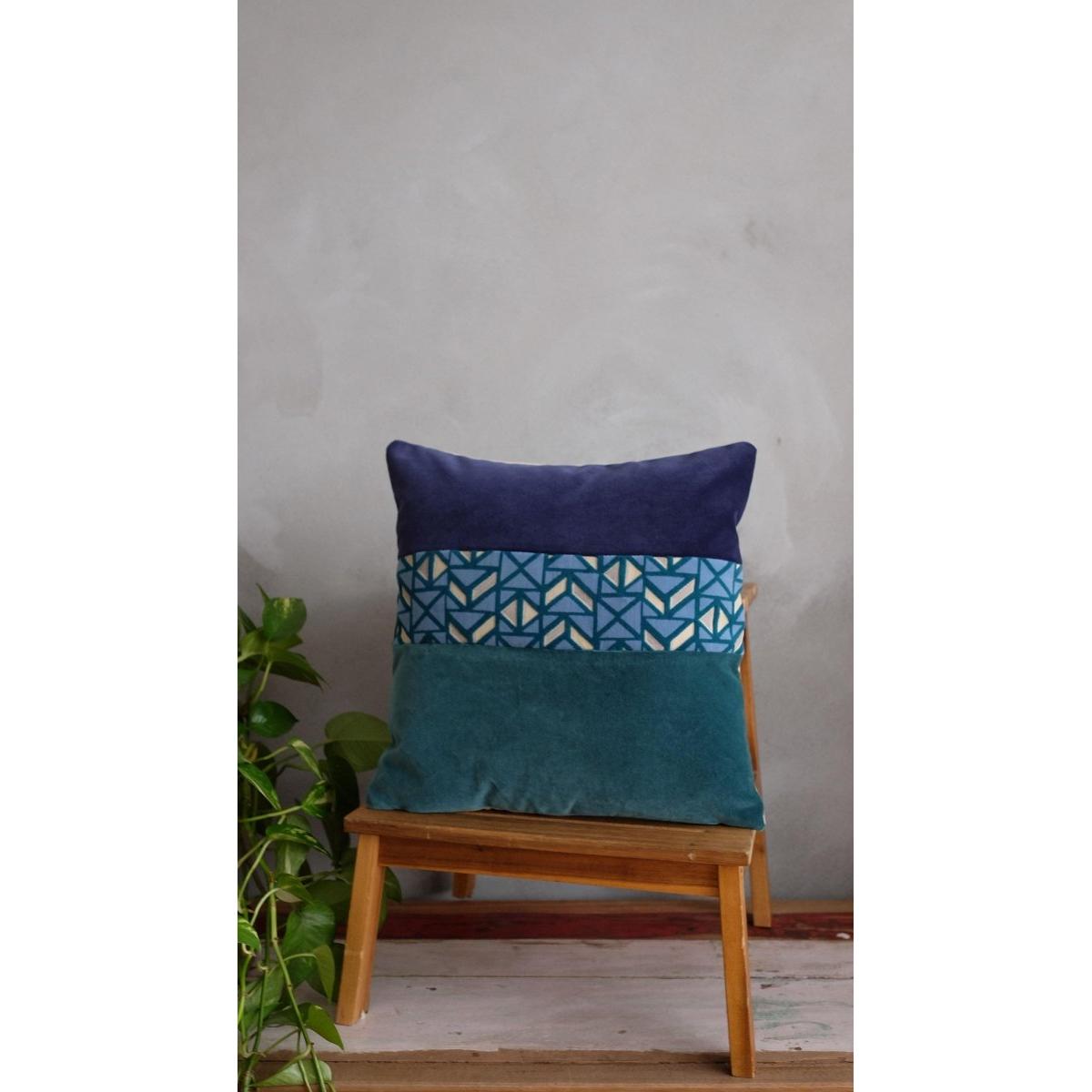 Art Deco Mavi Özel Tasarım Unique Yastık Kılıfı