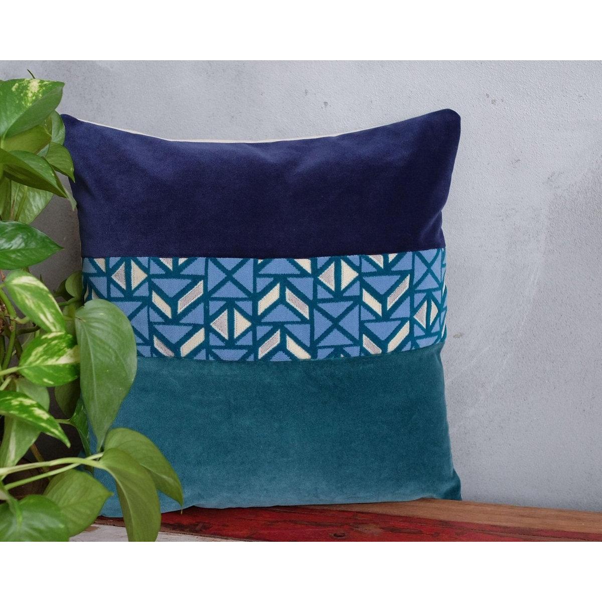 Art Deco Mavi Özel Tasarım Unique Yastık Kılıfı