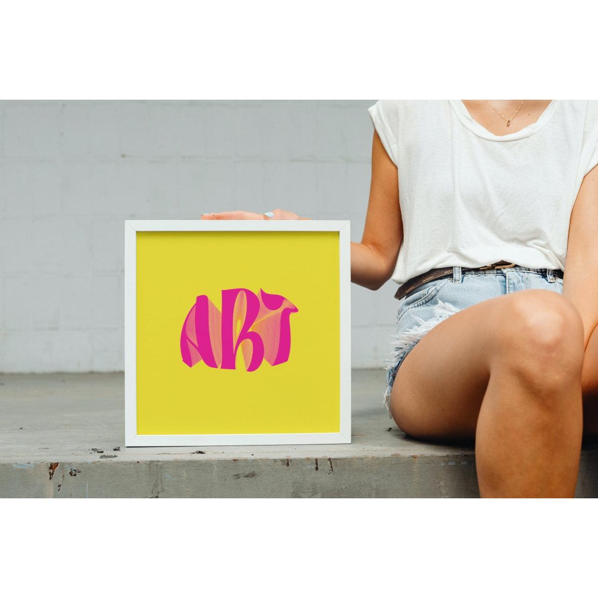 Colorful Word Beyaz Çerçeveli Tablo