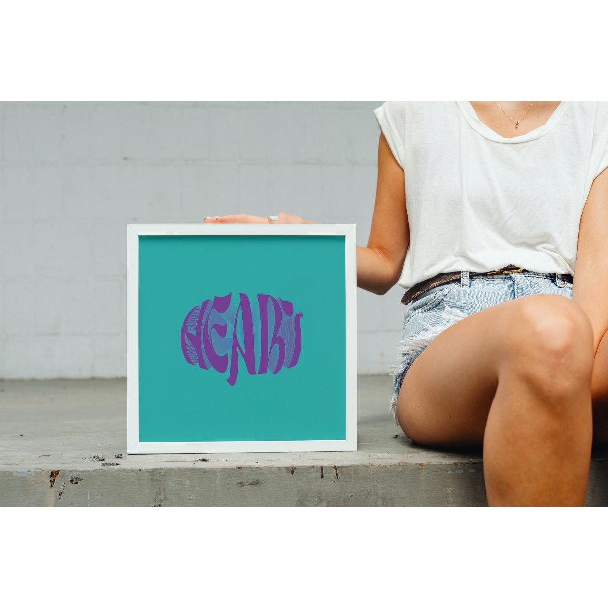 Colorful Word Beyaz Çerçeveli Tablo