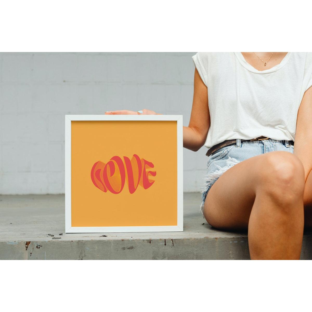 Colorful Word Beyaz Çerçeveli Tablo