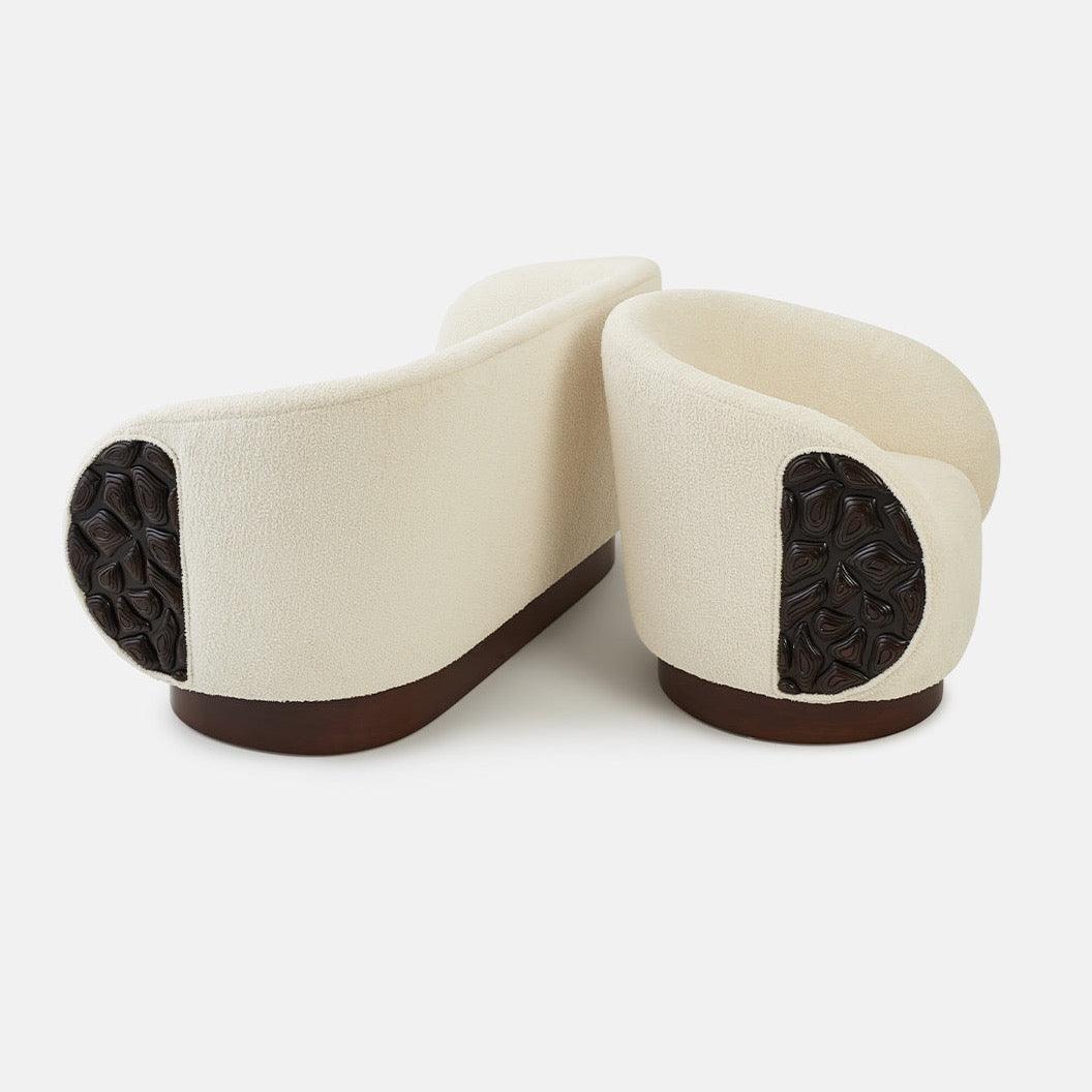 Cozy El Oyması Detaylı Bej Koltuk