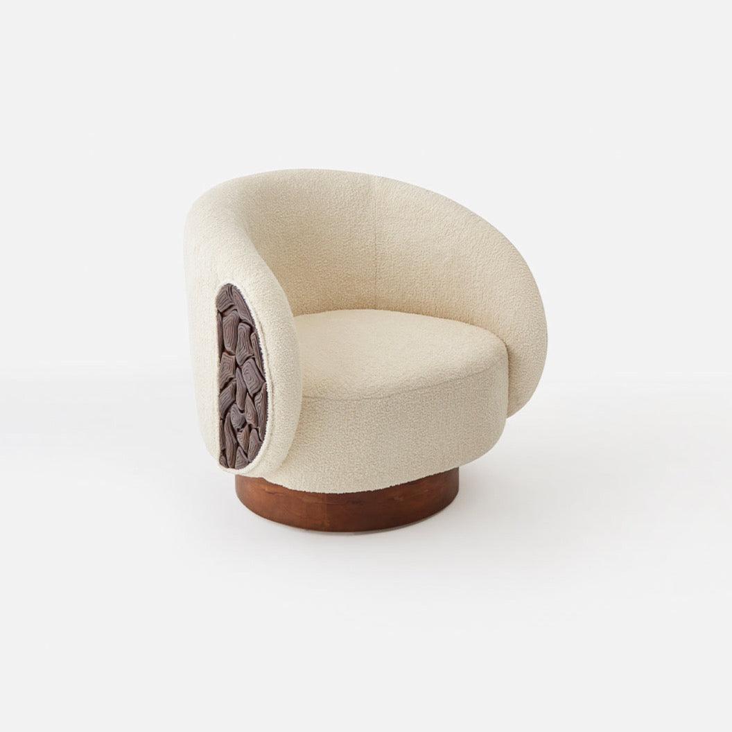 Cozy El Oyması Detaylı Bej Koltuk