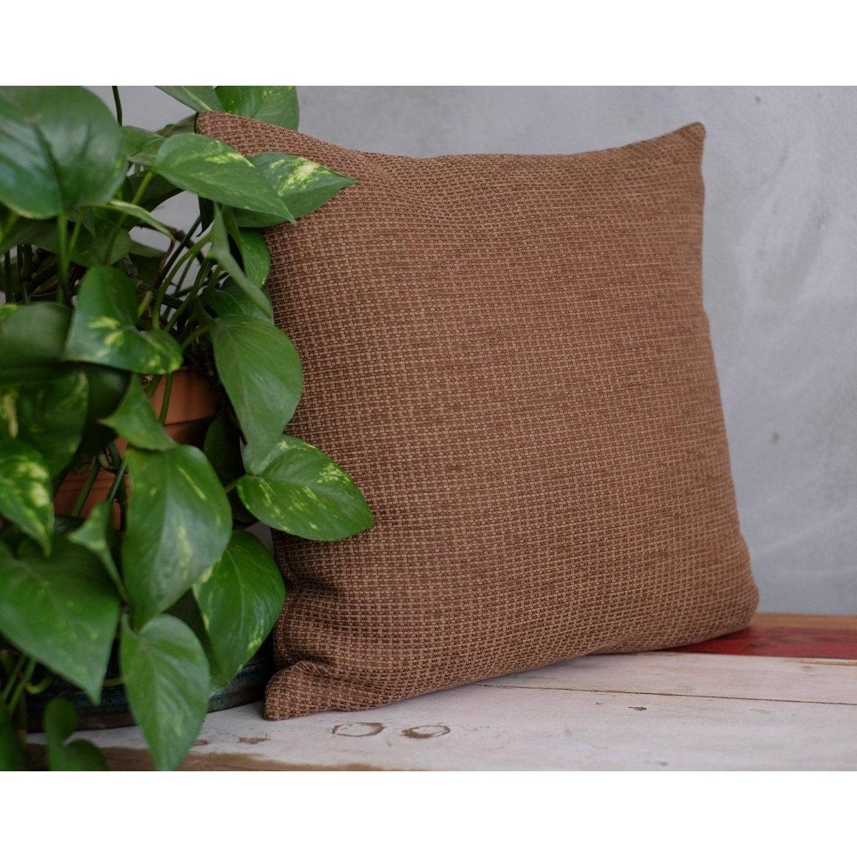 Dokulu Çikolata Kahvesi Kadife Kırlent Kılıfı