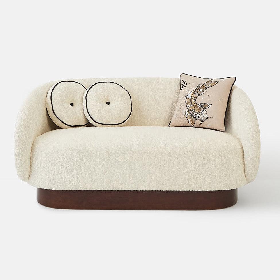 Düğme Detaylı Bukle Yuvarlak Kırlent