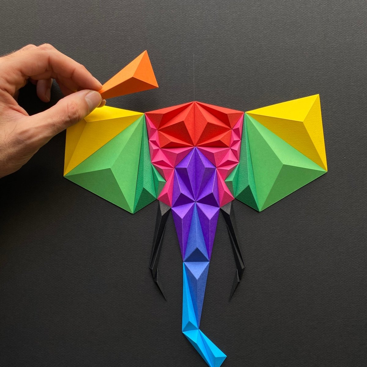 Elephant - Black / Multicolor Tablo