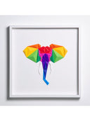 Elephant - White / Multicolor Tablo