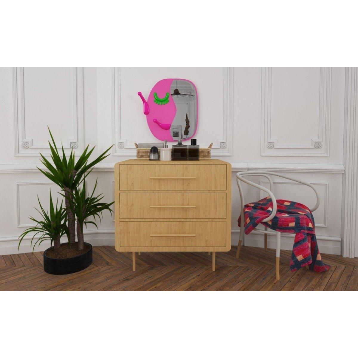 Face to Face S Pembe Ayna ve Askılık