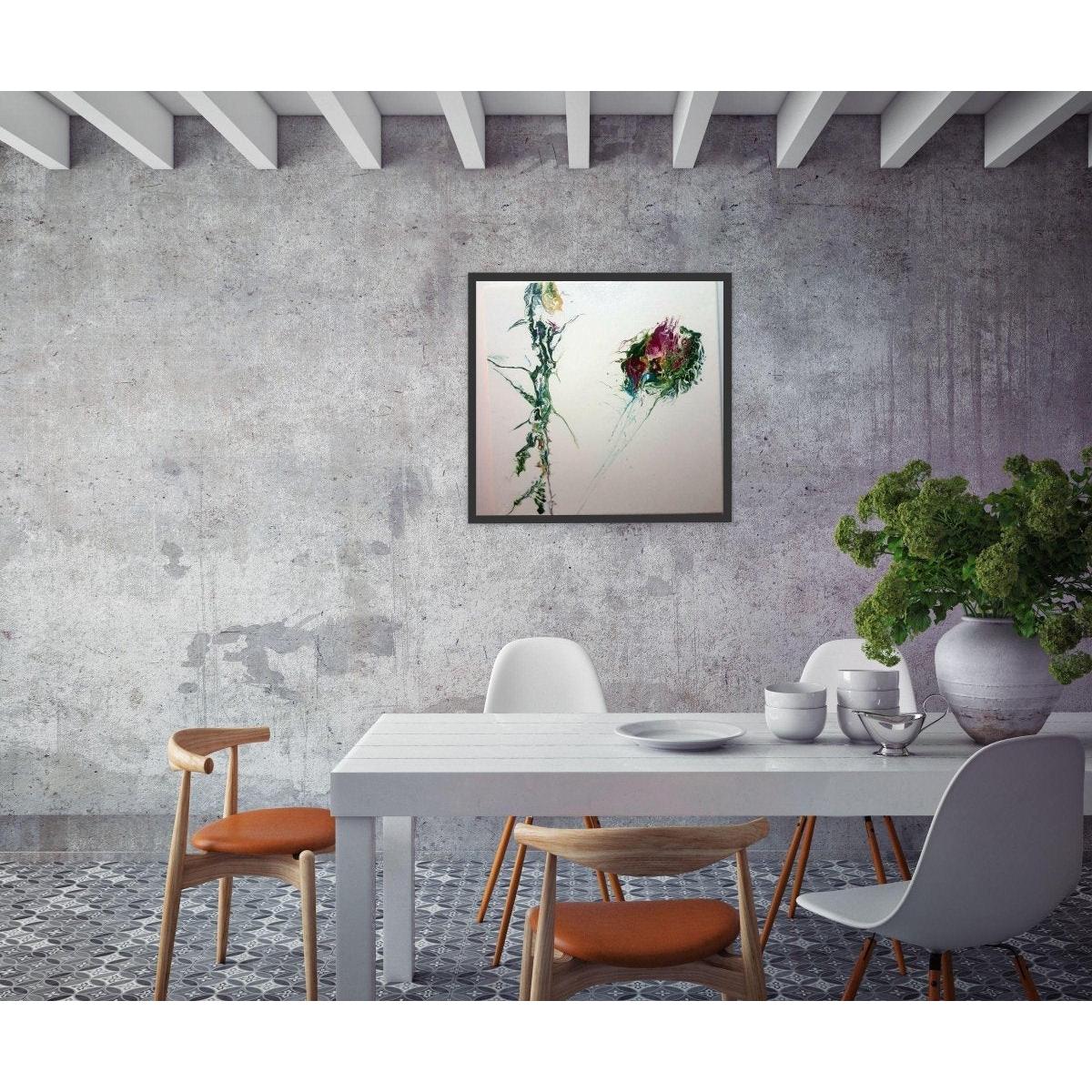 Flying I -Akrilik Boyama 40x40 cm Kare Soyut Kanvas Tablo