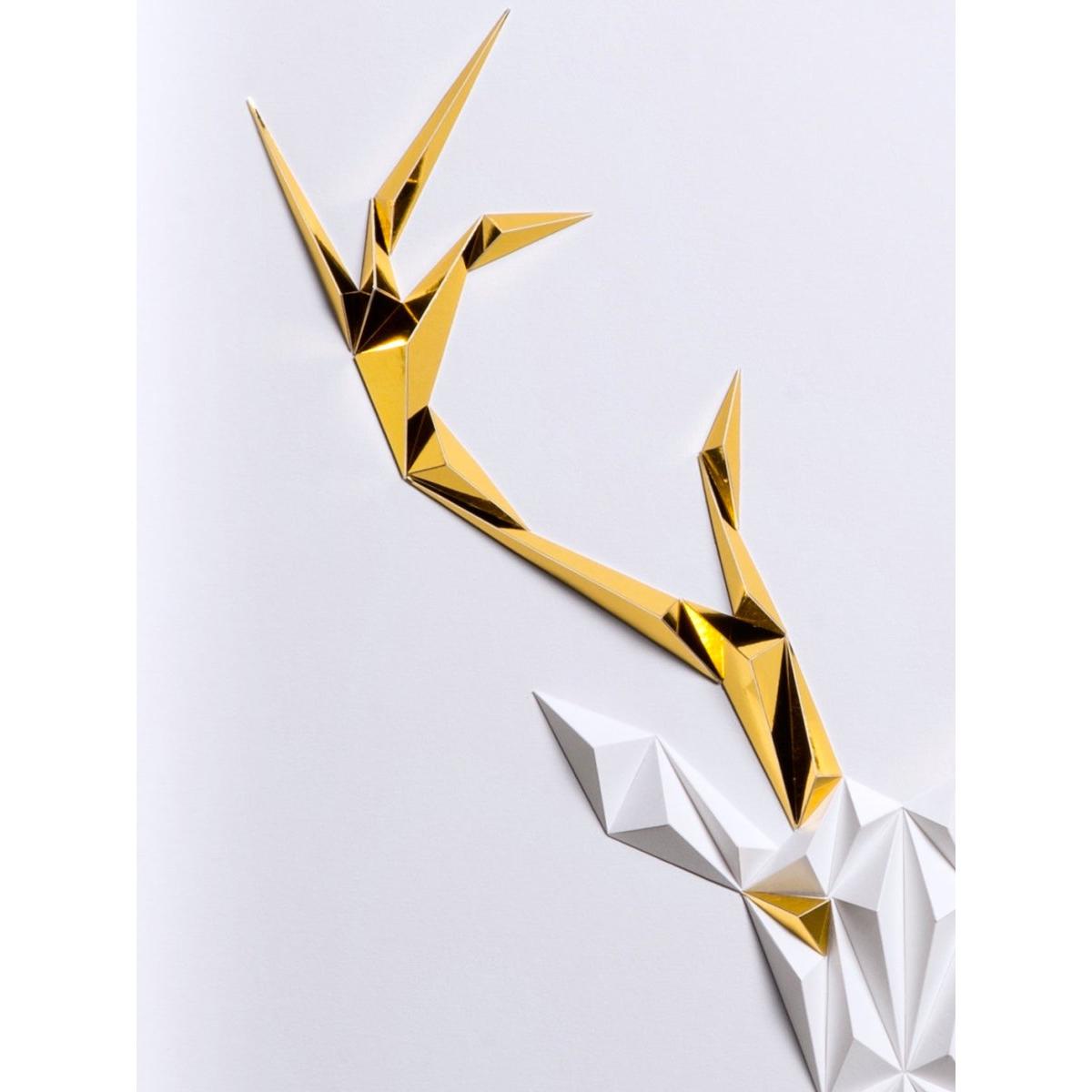 Golden Antlers - White/Gold Tablo