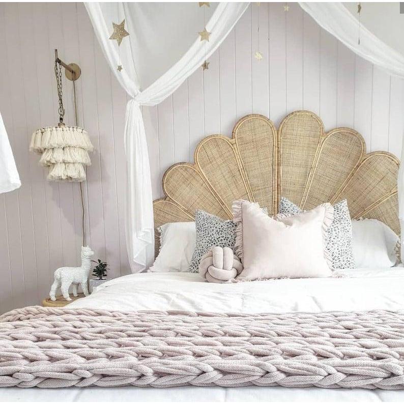 Hasırlı Daisy Rattan Yatak Başı