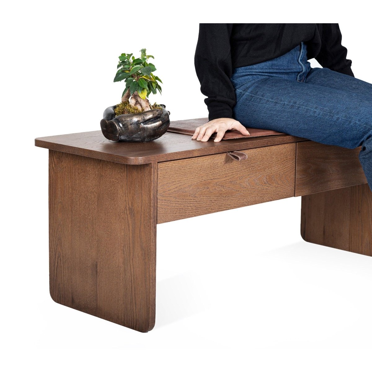 Ananas Hol Bank Çekmeceli Masif Meşe