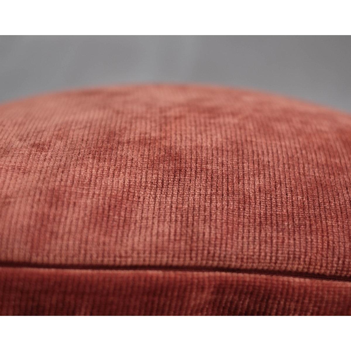 Kiremit Rengi Fitilli Kadife Yastık Kılıfı