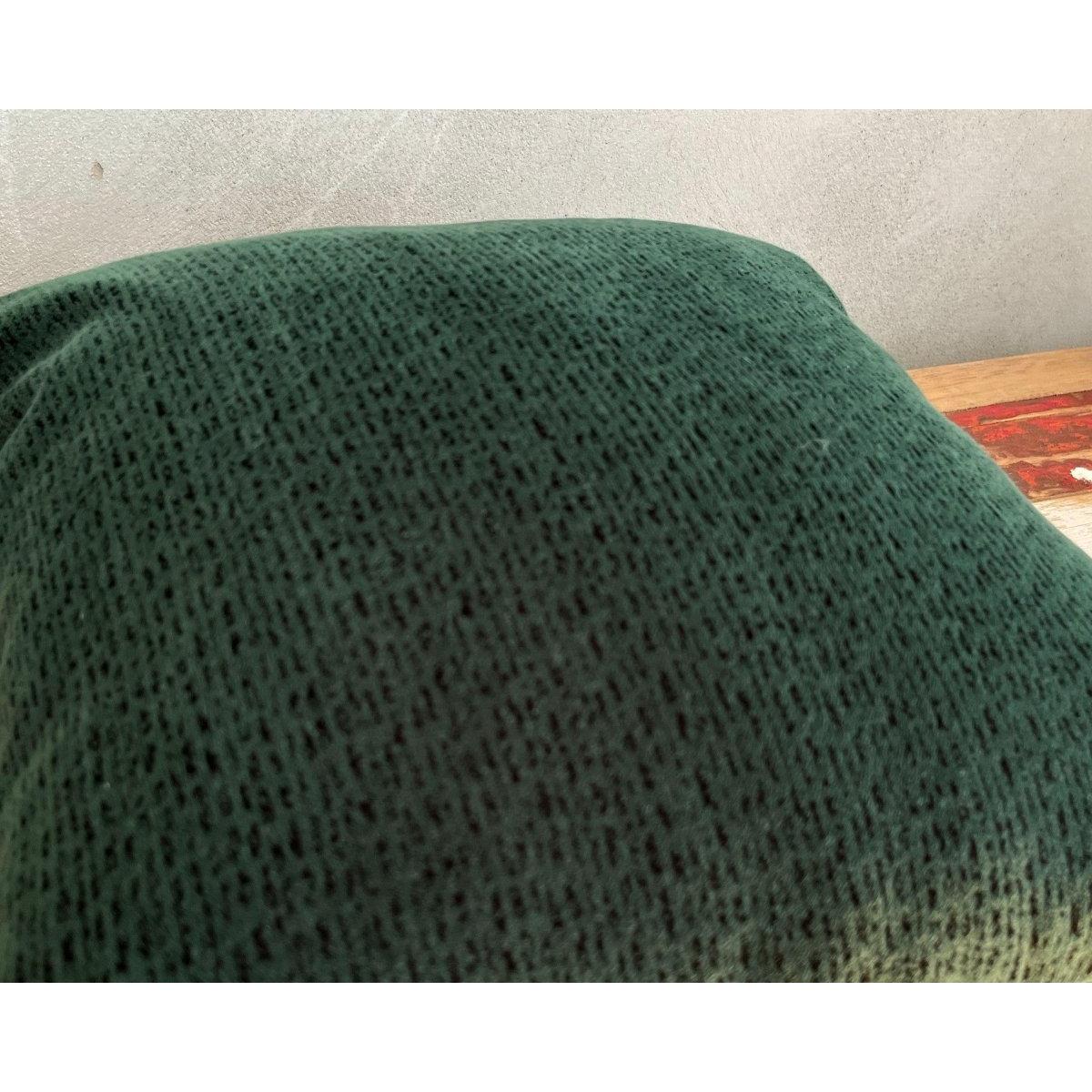 Koyu Yeşil Desenli Soft Kadife Kırlent Kılıfı